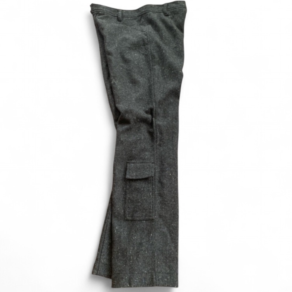 J crew vintage wool speckle donegal charcoal gray Cargo Pants straight leg 10